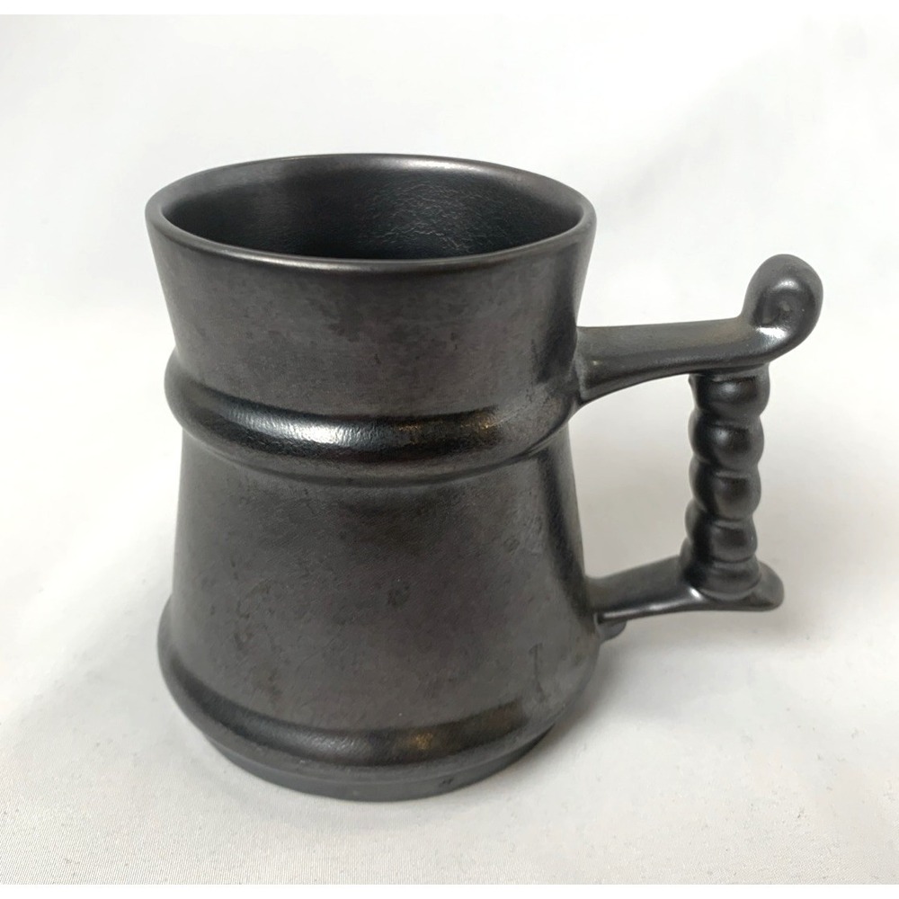 Prinknash Abbey Pottery Mug Vintage Gun Metal Gray England Medieval Goth